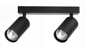 Spot de tavan / perete - negru | 2 x GU10 - o poți folosi ca lampă de perete sau tavan. Fabricat din aluminiu.