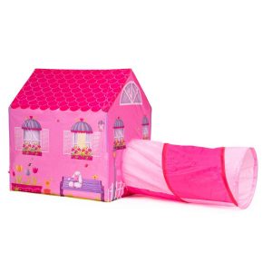 Cort pentru copii cu tunel | roz