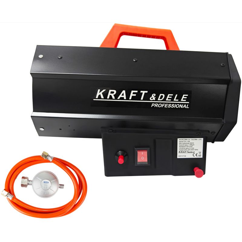 Încălzitor pe gaz 25kW + regulator și furtun | KD11734 Încălzitor pe gaz 25kW + regulator și furtun | KD11734