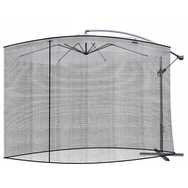 Plasă de țânțari pentru umbrelă de grădină 3.5 m | negru