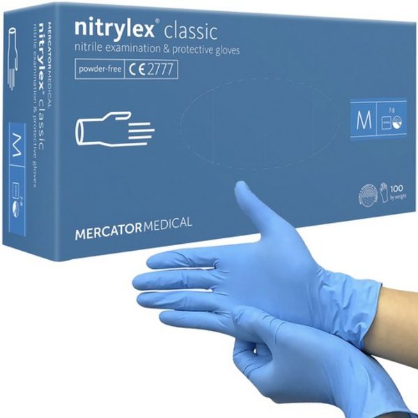 Mănuși de nitril mărime M 100buc | albastru