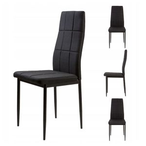 Set de scaune pentru sufragerie - 4 buc | negru