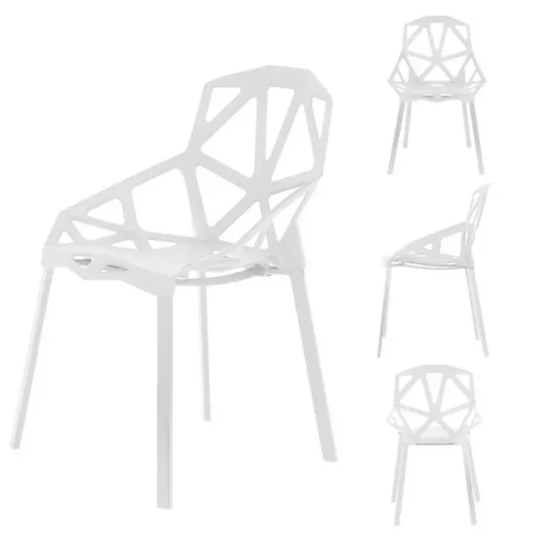 Set de scaune moderne - 4 bucăți | alb