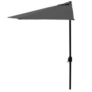 Umbrelă de terasă semicirculară - gri închis | 2.7m