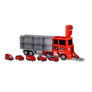 Camion cu 6 mașini de pompieri | roșu