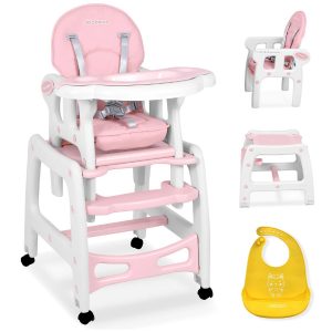 Producător Ricokids Model Sinco Culoare roz Adâncimea scaunului: 26 cm Înălțimea scaunului: 45 cm Built-in 4 roți Reglarea înclinării spătarului în 3 trepte Reglarea înălțimii scaunului Sarcină maximă 15 kg Vârsta recomandată: 6 - 36 luni