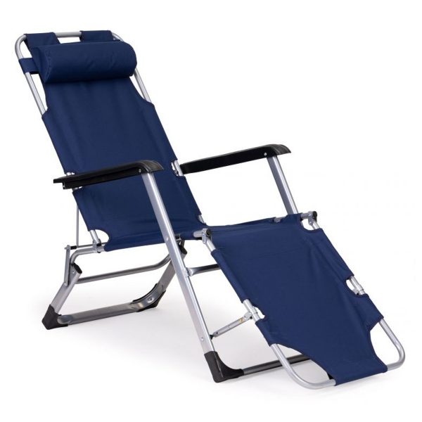 Șezlong pliabil 2 în 1 | albastru a fost proiectat pentru a oferi multă plăcere de relaxare, fiind în același timp funcțional și solid.