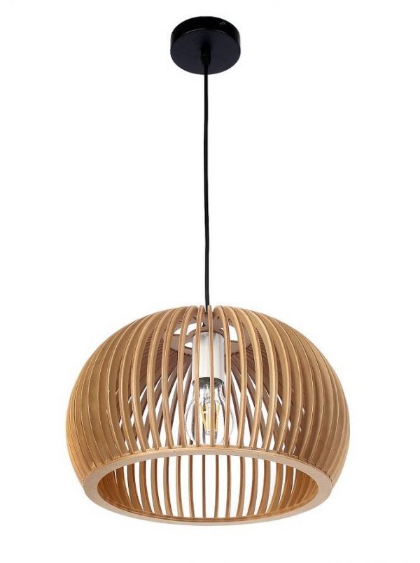 Lampă suspendată din lemn E27 33cm | PZE-901 - plafoniera frumoasă din lemn în stil LOFT. Se potrivește atât cu interioarele clasice, cât și cu cele moderne.
