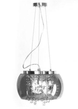 Plafoniera / candelabru LED 40cm | CH085 5xMAX40W - lampă din sticlă argintie cu efect de picături de apă. Lampă suspendată în stil LOFT.