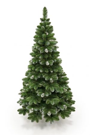 Pom de Crăciun artificial cu efect de îngheț PREMIUM | 2.5m - vârfurile exterioare ale crenguțelor sunt decorate suplimentar cu conuri cu culori strălucitoare cu efect de îngheț.