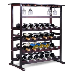 Suport pentru vinuri din lemn 24 de sticle | 90x41x80 cm