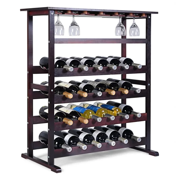 Suport pentru vinuri din lemn 24 de sticle | 90x41x80 cm