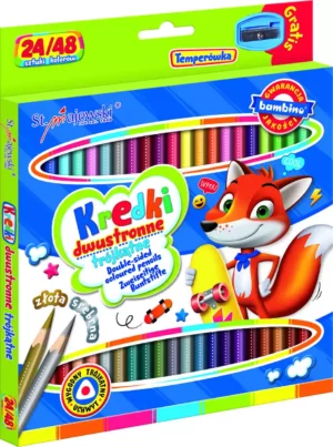 Creioane colorate de lemn + ascuțitoare | 12 culori