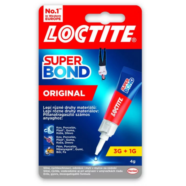 Adezivul universal Loctite, Super Bond - 4 g - asigură o lipire de lungă durată în doar câteva secunde.