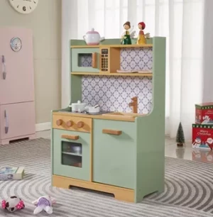 Bucătărie pentru copii din lemn + accesorii | mentă