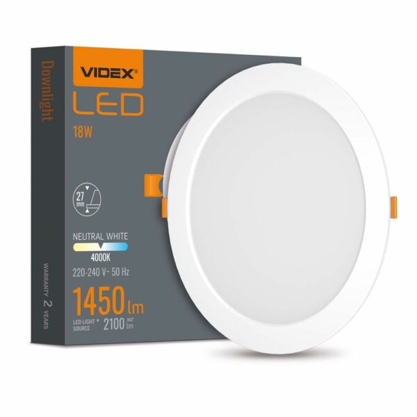 Spot, alb, 18 W, Corp de iluminat Downlight, Videx | DLBR-184 mai multe spectacole dintr-o serie va ajuta la iluminarea diferitelor camere din casă.