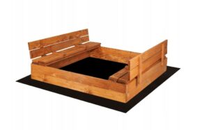 Cutie de nisip din lemn pentru copii 120x120 cm