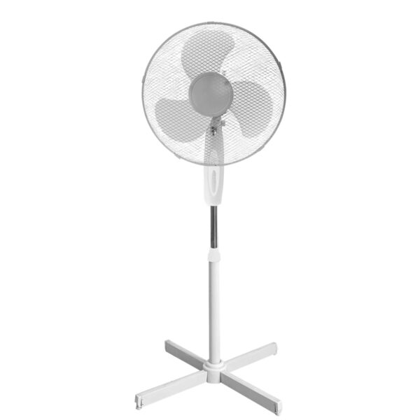 Ventilator stand 45W | alb are un unghi larg de oscilație ceea ce va asigura o circulație suficientă a aerului în încăperi.