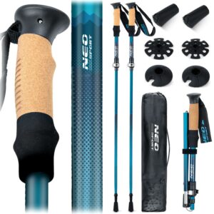 Bețe de trekking NS-382, 130 cm, albastru | Neo-Sport oferă un sprijin excelent la mers și drumeții, sporește stabilitatea și confortul pe orice suprafață.