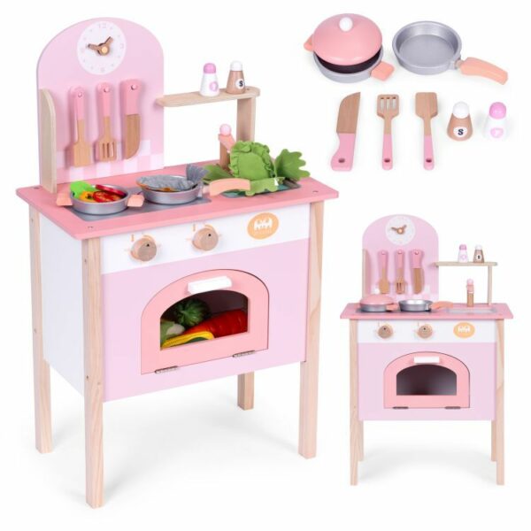 Bucatarie copii cu 8 accesorii, roz | ECOTOYS este locul perfect pentru micii bucătari care doresc să învețe cum să pregătească mâncăruri delicioase.