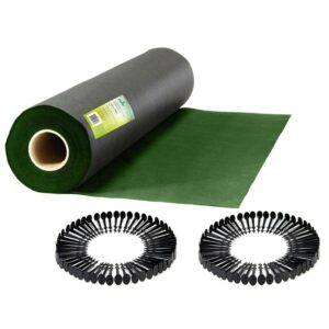 Agrotextil de grădină 90g/m2, 1,6mx100m, negru-verde | Plonos