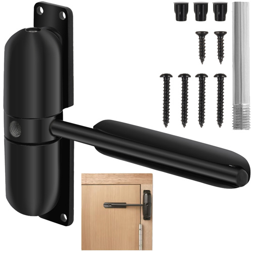 Închiderea ușii, negru | Malatec Închide ușă, negru | Malatec este conceput pentru închiderea fiabilă și silentioasă a ușilor sau porților cu o greutate de până la 60 de kilograme.