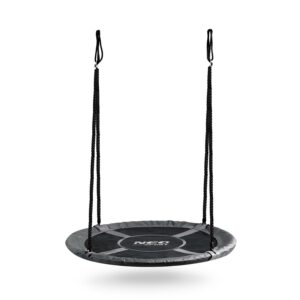Balansoar de grădină cu cuib de barză, 100 cm, gri | Neo-Sport oferă un loc confortabil și sigur pentru distracție atât pentru copii, cât și pentru adulți.