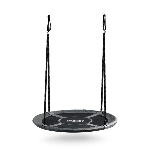 Balansoar de grădină cu cuib de barză, 100 cm, gri | Neo-Sport oferă un loc confortabil și sigur pentru distracție atât pentru copii, cât și pentru adulți.
