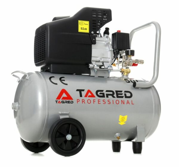 Compresor de ulei, 50L, 2800W | TAGRED este fabricat din materiale de calitate superioară, are un motor mai puternic, cilindru și construcție ranforsate.