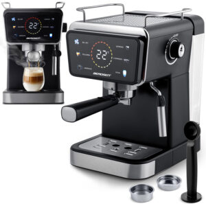 Cafetieră cu pârghie BD-771, 20 bar, neagră | Elegantul aparat de cafea Berdsen vă va prepara un espresso delicios cu cremă bogată chiar la dumneavoastră acasă.