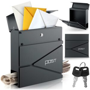 Cutie poștală HM-862, 37x37x10.5cm, antracit | Humberg combină designul modern cu o soluție practică pentru primirea în siguranță a scrisorilor.