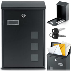 Cutie poștală HM-864, 39x25.5x12cm, neagră | Humberg oferă o soluție practică și sigură pentru primirea corespondenței, într-un design modern și elegant.
