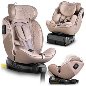 Scaun auto Aero Line, ISOFIX, 0-36 kg, bej | Nukido oferă siguranță maximă, confort și un design pivotant pentru o manevrare ușoară.