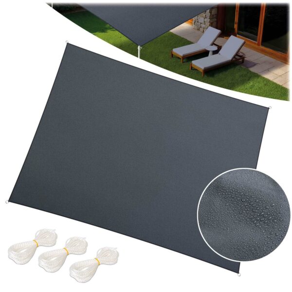Umbra de soare PL-885, 3x4m, gri | Copertina oferă protecție eficientă împotriva soarelui și creează o umbră plăcută pe terasă, grădină sau balcon.