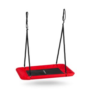 Balansoar dreptunghiular, 110x70cm, roșu | Neo-Sport oferă un loc confortabil și sigur pentru distracție atât pentru copii, cât și pentru adulți.