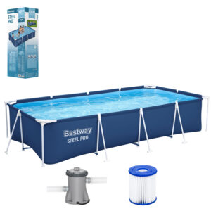 Piscină cadru cu filtrare și scară, 400x211x81cm | Bestway