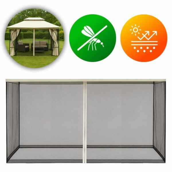 Plasă de țânțari pentru foișor, 3x4m, bej | MultiGarden este un accesoriu practic pentru foișoarele de grădină care oferă protecție eficientă împotriva insectelor.