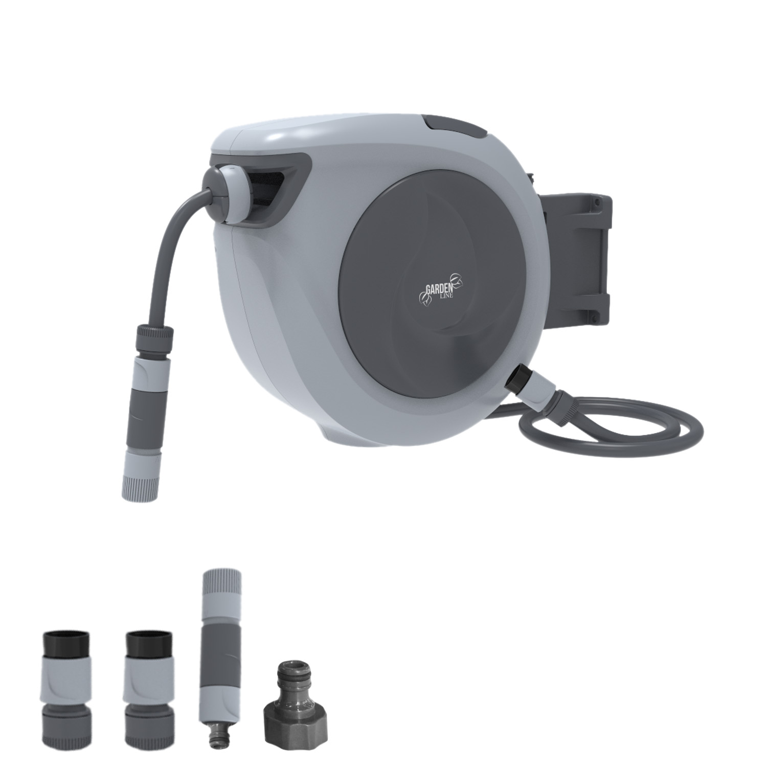 Rolă automată pentru furtun, 30 m, gri | Garden Line Rolă automată pentru furtun, 30 m, gri | Garden Line oferă o soluție practică și convenabilă de irigații cu înfășurare automată.