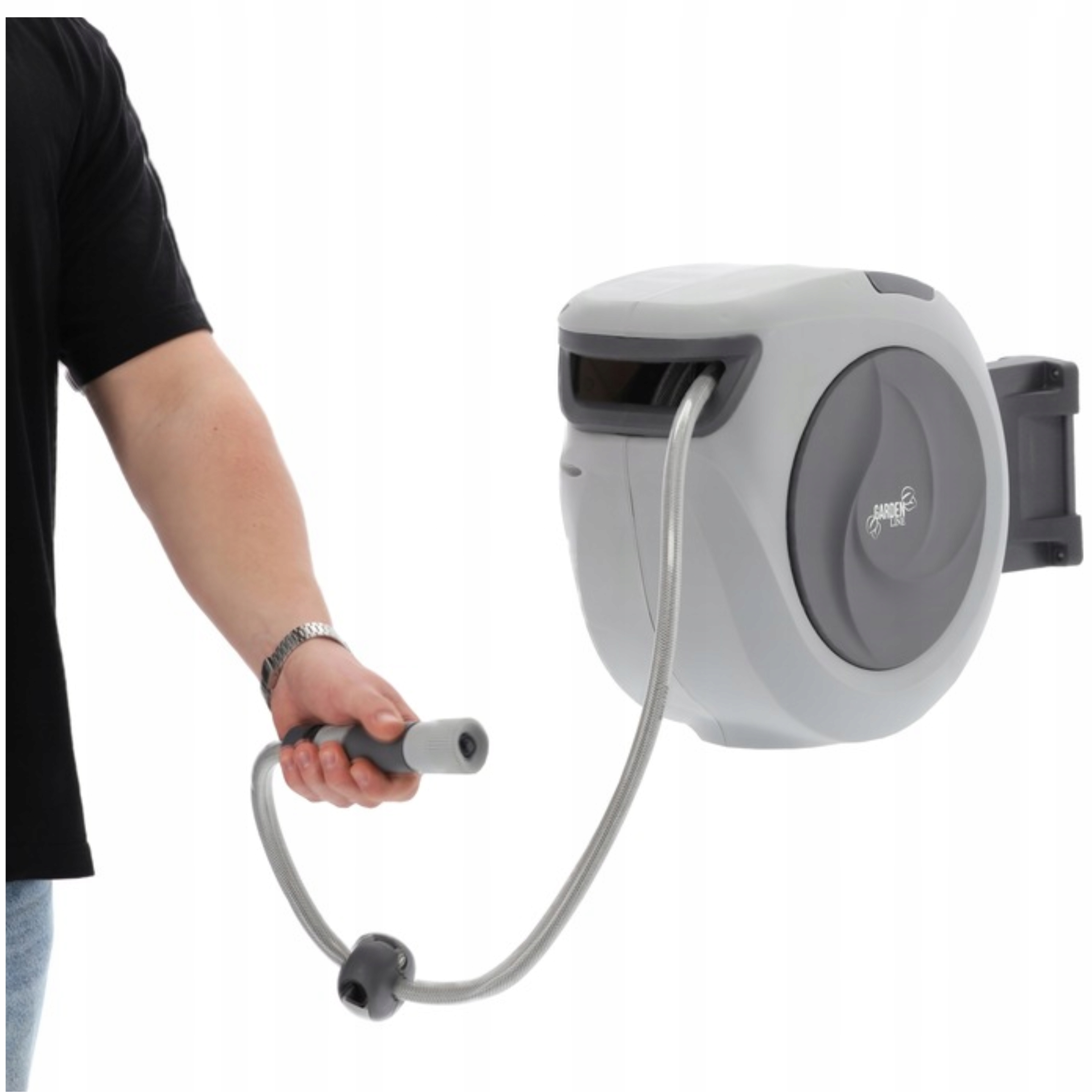 Rolă automată pentru furtun, 30 m, gri Garden Line (3)