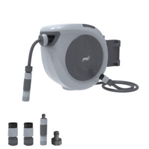 Rolă automată pentru furtun, 35 m, gri | Garden Line oferă o soluție practică și convenabilă de irigații cu înfășurare automată.