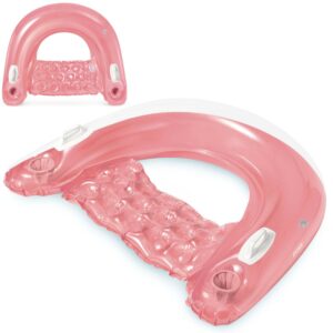 Scaun gonflabil, 147x99cm, roz | INTEX oferă scaune confortabile pe apă, echipate cu două mânere pentru confort maxim în timpul relaxării.