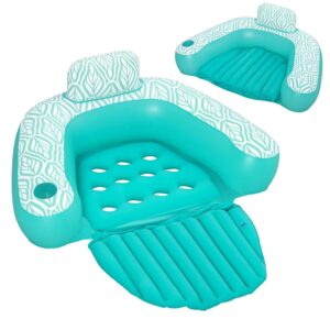 Scaun gonflabil Comfort Plush Pro, turcoaz | Bestway este un șezlong plutitor confortabil, cu tetieră și o suprafață moale, ideal pentru relaxare pe apă.