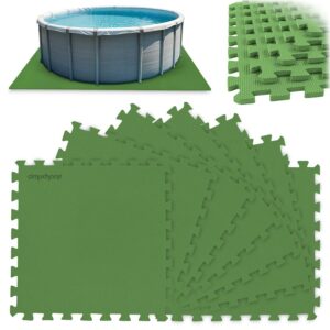 Covoraș din spumă pentru piscină, 8 buc., verde | 50x50cm oferă protecție la fundul piscinei, izolație termică și confort în utilizare.