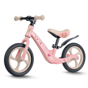 Bicicleta de echilibru pentru copii FUNNU, roz | Ricokids este ideală pentru copiii de la 2 ani care învață să-și mențină echilibrul și se pregătesc să meargă pe o bicicletă clasică.