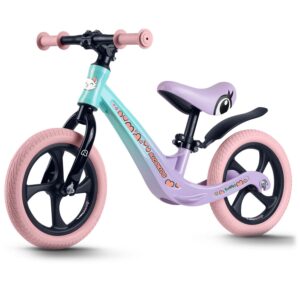 Bicicleta de echilibru pentru copii FUNNU, mov | Ricokids este ideală pentru copiii de la 2 ani care învață să-și mențină echilibrul și se pregătesc să meargă pe o bicicletă clasică.