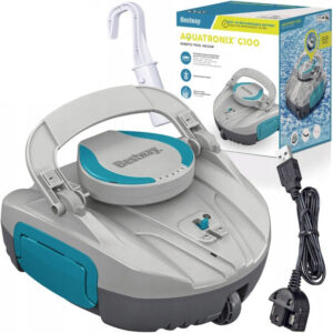 Aspiratorul automat pentru piscină Aquatronix | Bestway curăță eficient fundul piscinei fără cabluri și efort, datorită mișcării inteligente și funcționării wireless.