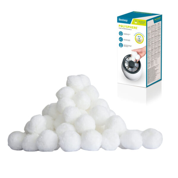 Bile filtrante, 500g | Bestway sunt un înlocuitor ușor și ecologic pentru nisipul din filtrele de piscină, asigurând o purificare eficientă a apei.