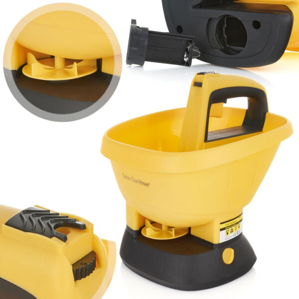 Semănătoarea manuală, 2,7L | John Gardener, alimentată de patru baterii AA, accelerează semnificativ semănatul și este ideală pentru fertilizarea peluzelor.