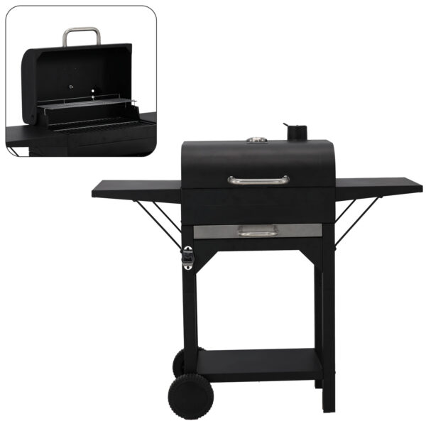 Grătarul pe cărbune BBQ6049 | Garden Line este un accesoriu practic și stabil pentru grătar, care asigură o manevrare confortabilă și o gătire uniformă.