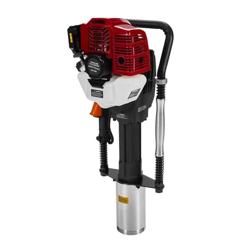 Mașina de forat piloți pe benzină, 50J, 1.9Kw | KD11923 Mașina de forat piloți pe benzină, 50J, 1.9Kw | KD11923 este utilizată pentru a înfige în pământ stâlpi de gard și alți stâlpi cu un diametru de până la 100 mm.